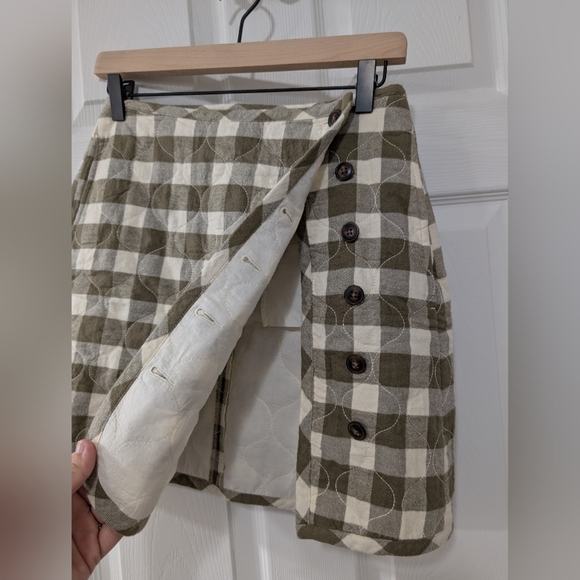 NWT, Madewell, Women's‎ 00 Quilted Flannel Mini Skirt, Gingham Check - Picture 7 of 7